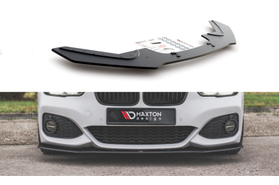 Накладка сплиттер на передний бампер на BMW 1 F20 / F21 M-Pack / M140i рестайл